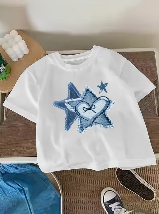 1 Piece Fashion Y2K Style Pattern Print T-Shirt