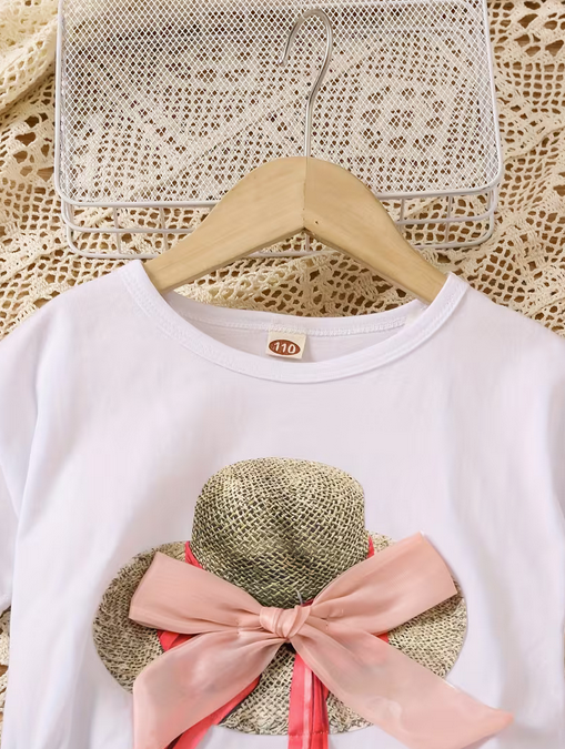 Girls' Summer Dress Set: Two-Piece Mesh Skirt for Medium and Large Kids