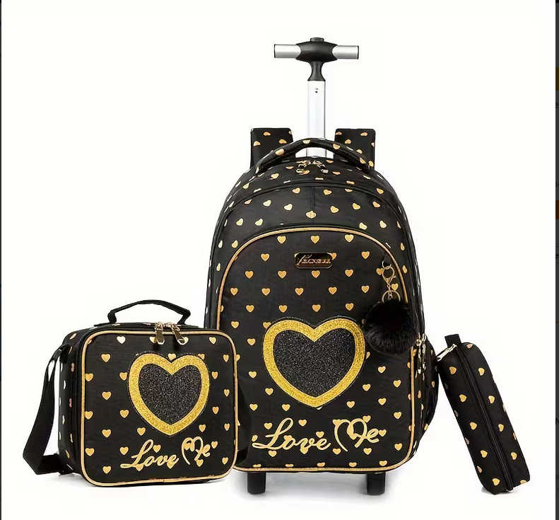 Heart Shaped 3 Piece Troller Bag