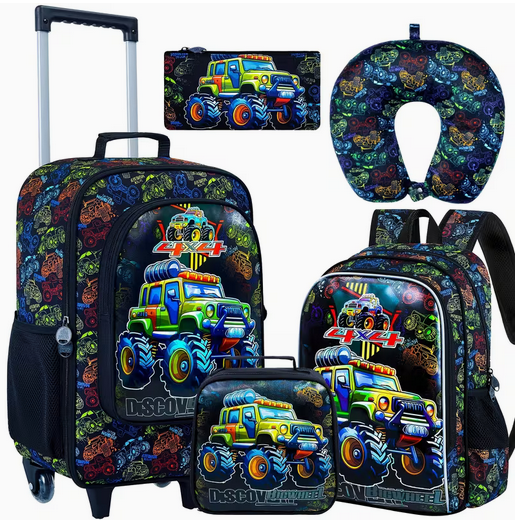 5pcs Kids Luggage with Wheels for Boys