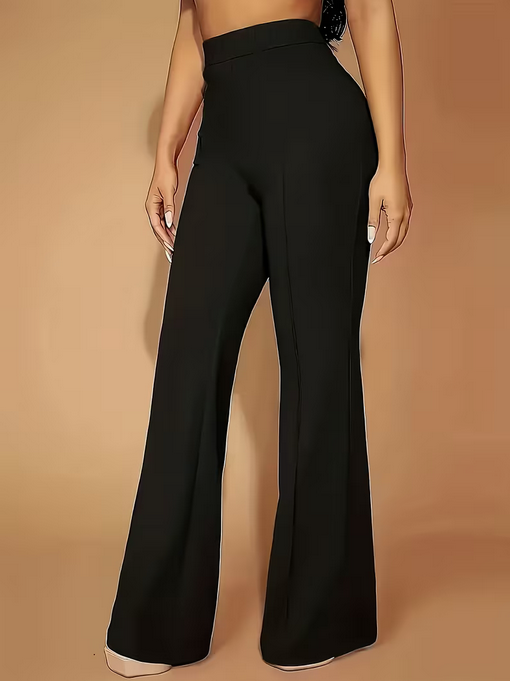 Black High-Waist Flare Pants