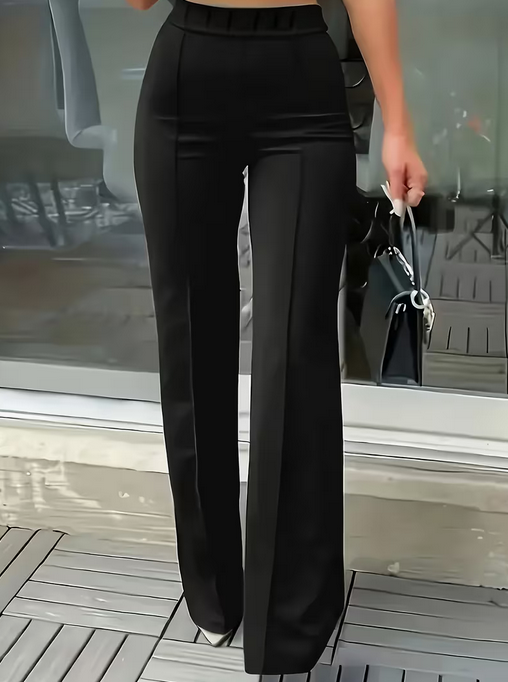 Black High-Waist Flare Pants