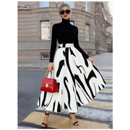 Black and White Minimalistic Skirt