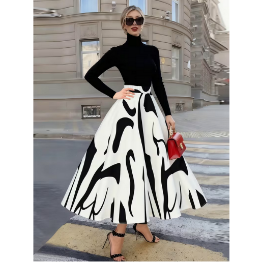 Black and White Minimalistic Skirt