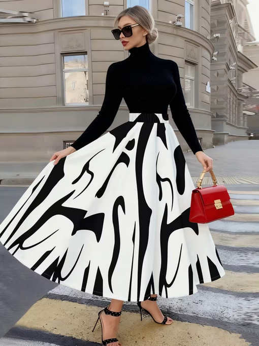 Black and White Minimalistic Skirt