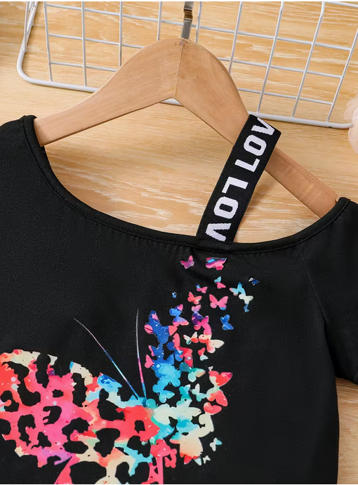 Colorful Leopard Print 2 Piece Girls' Fashion Summer Set