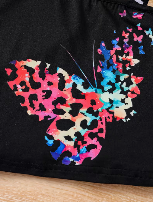 Colorful Leopard Print 2 Piece Girls' Fashion Summer Set