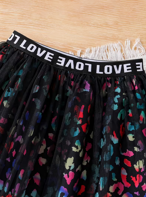 Colorful Leopard Print 2 Piece Girls' Fashion Summer Set