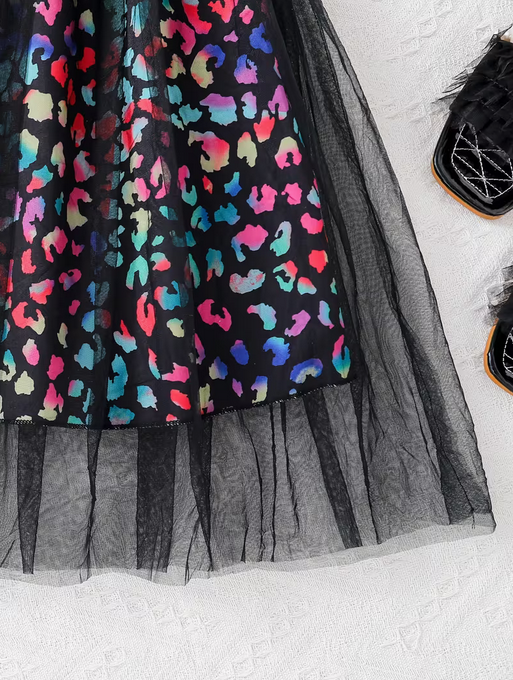 Colorful Leopard Print 2 Piece Girls' Fashion Summer Set