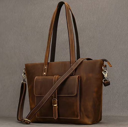 Women's Crazy Horse Leather Clutch Bag