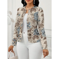 Elegant Floral Lightweight Blazer Jacket