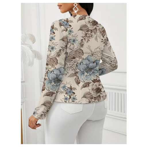 Elegant Floral Lightweight Blazer Jacket