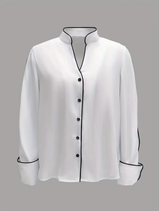 Elegant V-Neck Long Sleeve Blouse