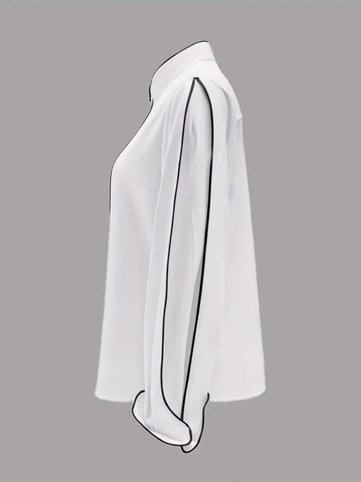 Elegant V-Neck Long Sleeve Blouse