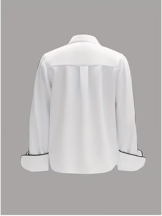 Elegant V-Neck Long Sleeve Blouse