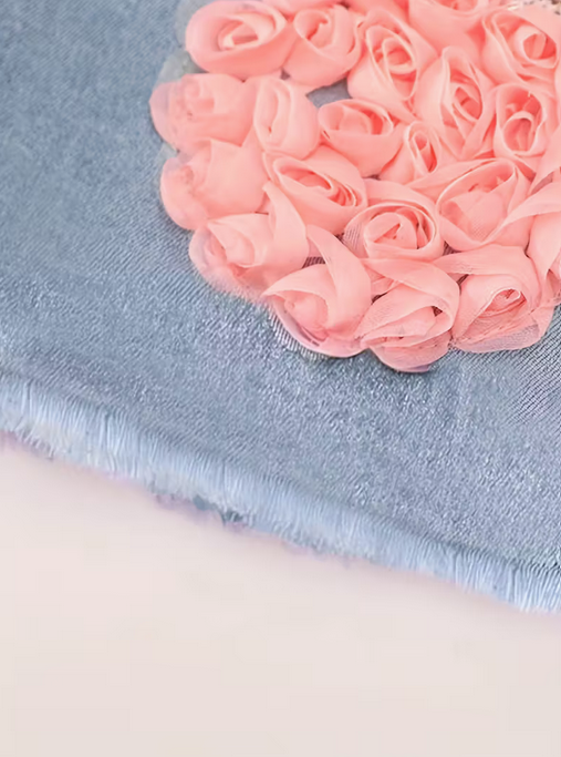 Embroidered Swan Denim Shorts for Girls