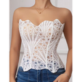 Floral Pattern Waist-Cinching Strapless Body Shaper Top