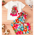 Girl's 2 Pcs Floral Fashion Set