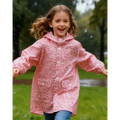 Girl's Cute Raincoat with Backpack Position