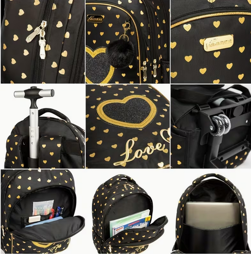 Heart Shaped 3 Piece Troller Bag