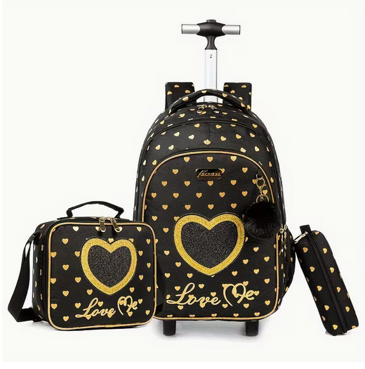 Heart Shaped 3 Piece Troller Bag