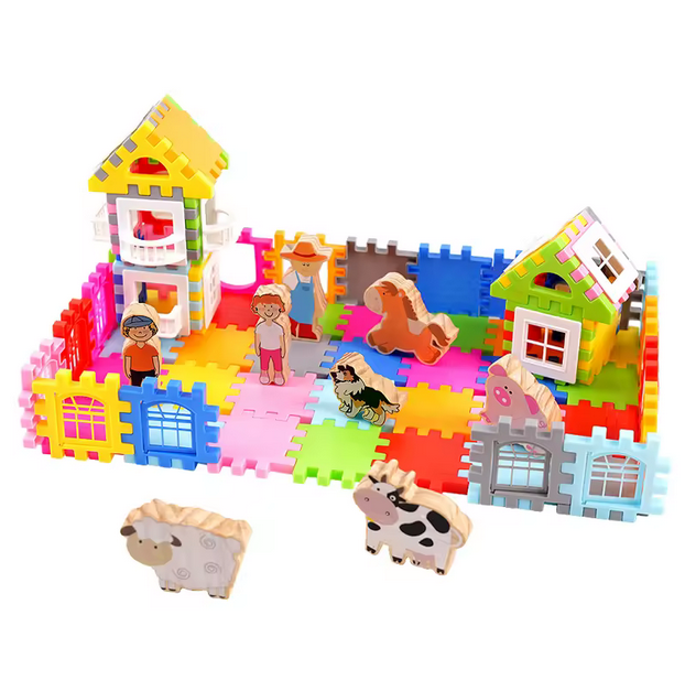 Kindergaten Farm Building Block Wooden -  TA0003