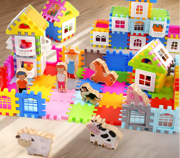 Kindergaten Farm Building Block Wooden -  TA0003