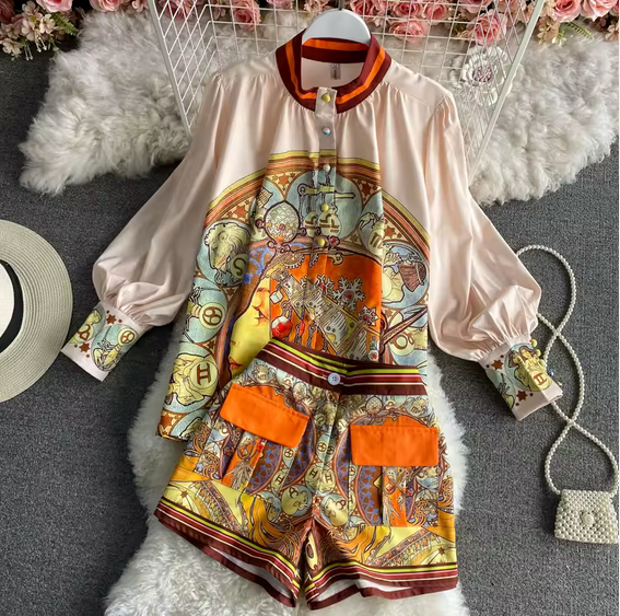 Korean Style Long Sleeve Spring and Summer Retro Single Breasted Tops - W0003