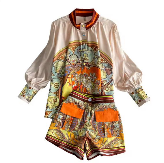 Korean Style Long Sleeve Spring and Summer Retro Single Breasted Tops - W0003