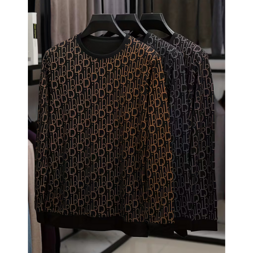 Long Sleeve Sweatshirt with Alphabet Print