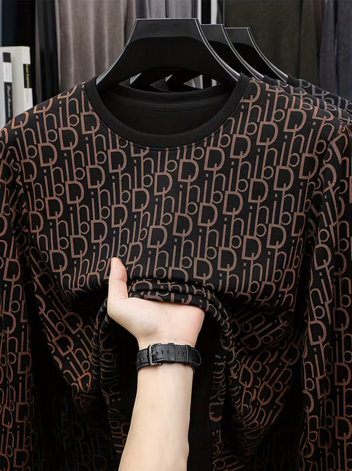 Long Sleeve Sweatshirt with Alphabet Print