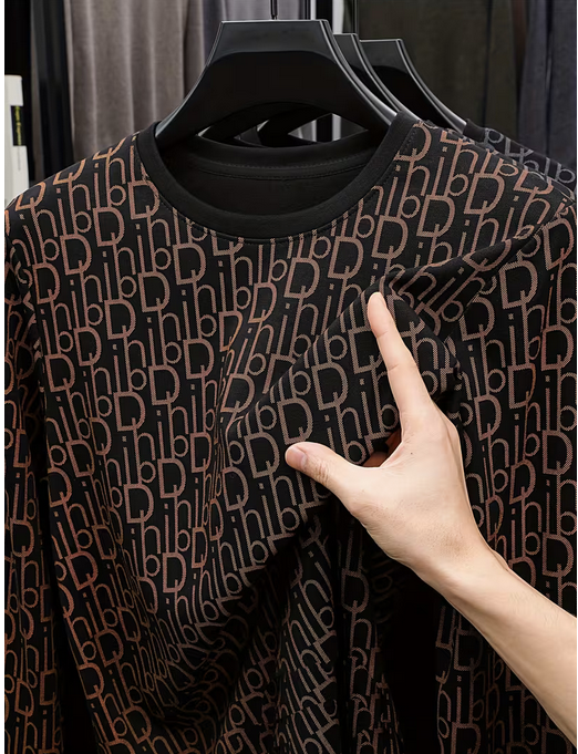 Long Sleeve Sweatshirt with Alphabet Print