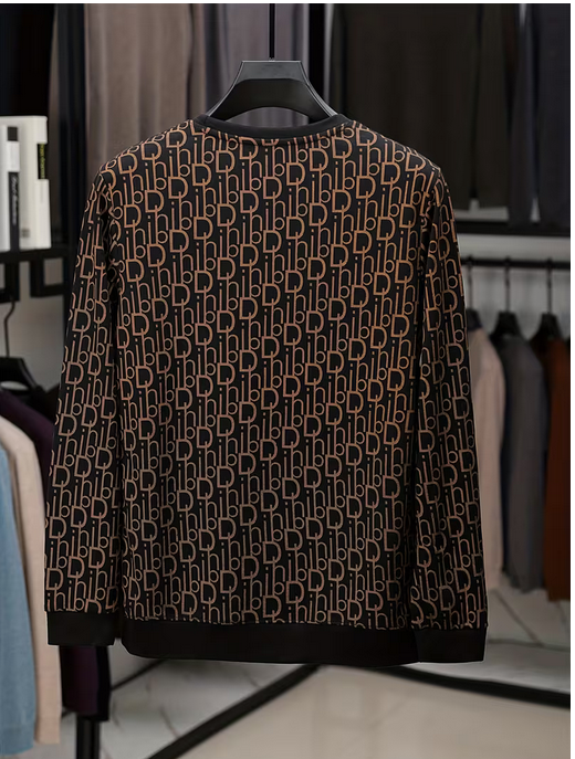 Long Sleeve Sweatshirt with Alphabet Print