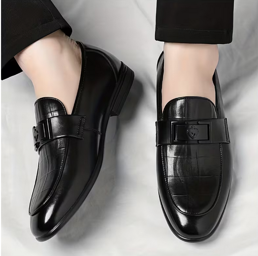 Men'S Slip-On Loafers - Glossy Brown Formal & Business Casual Shoes