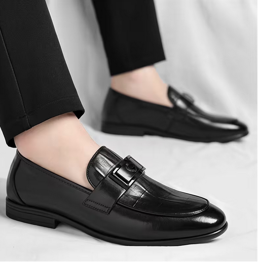 Men'S Slip-On Loafers - Glossy Brown Formal & Business Casual Shoes