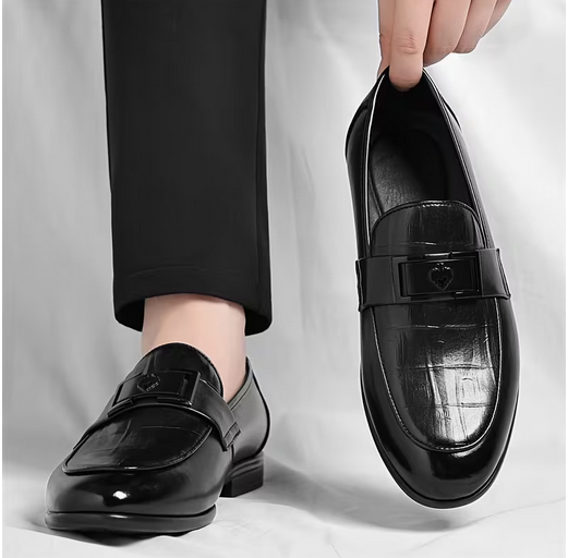 Men'S Slip-On Loafers - Glossy Brown Formal & Business Casual Shoes