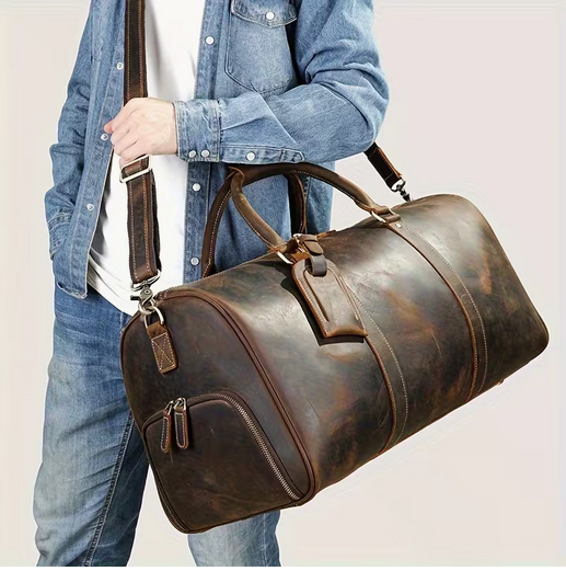 Men's Crazy Horse Leather Handbag