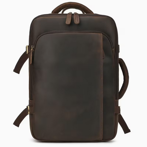 Men's Genuine Leather Vintage Horseback Backpack.1