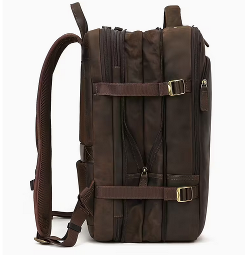 Men's Genuine Leather Vintage Horseback Backpack.1