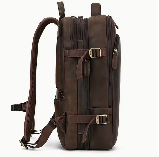 Men's Genuine Leather Vintage Horseback Backpack.1