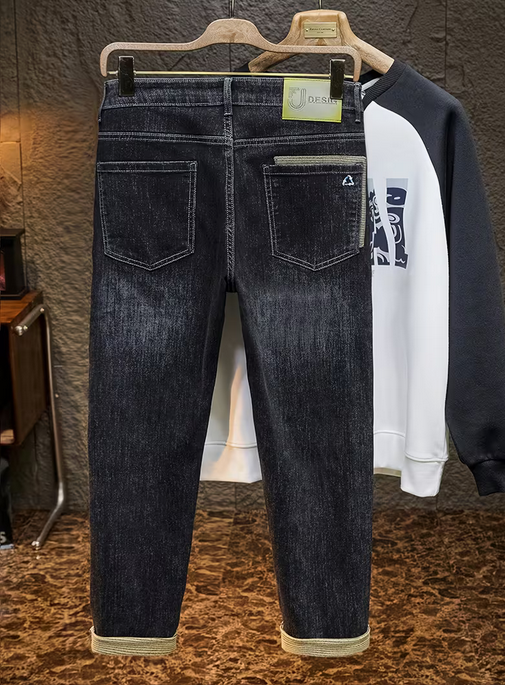 Men's Straight-Leg Stretch Denim Jeans - Slim Fit