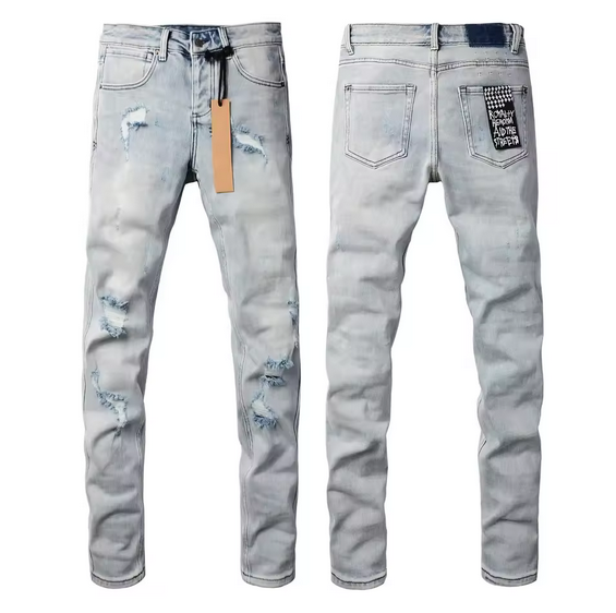 Men's Cotton Denim Streetwear Ripped Jeans - M0004
