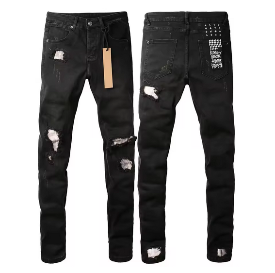 Men's Cotton Denim Streetwear Ripped Jeans - M0004