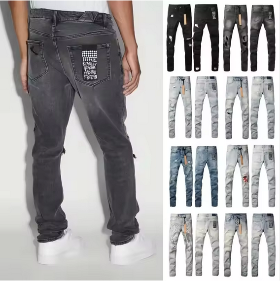 Men's Cotton Denim Streetwear Ripped Jeans - M0004