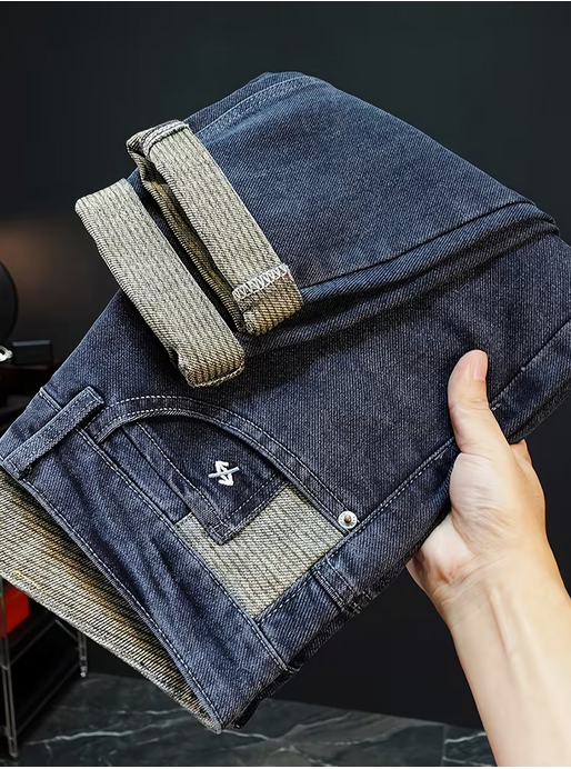 Men's Straight-Leg Stretch Denim Jeans - Slim Fit