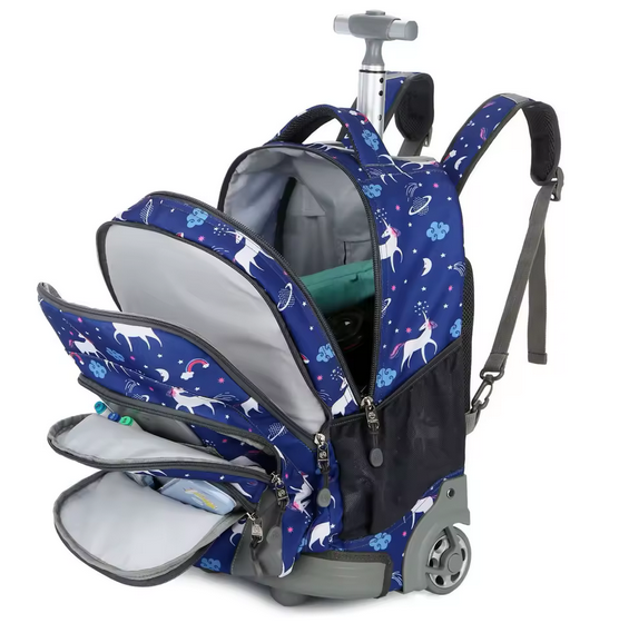 Polyester Cute Student Backpack Trolley Bag