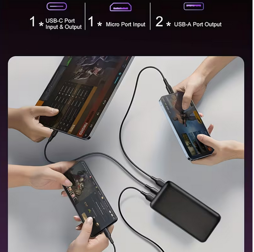 Portable Power Bank with Capacities of 10000Mah an 20000Mah