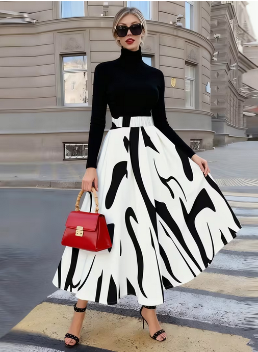 Black and White Minimalistic Skirt