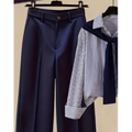 Women's Casual Shirt an high Waisted Wide Leg Pants