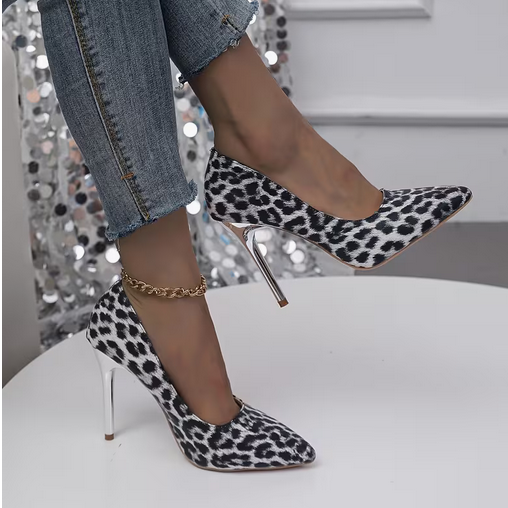 Women's Classic Leopard Printed Pointed Toe Stilletto High Heels